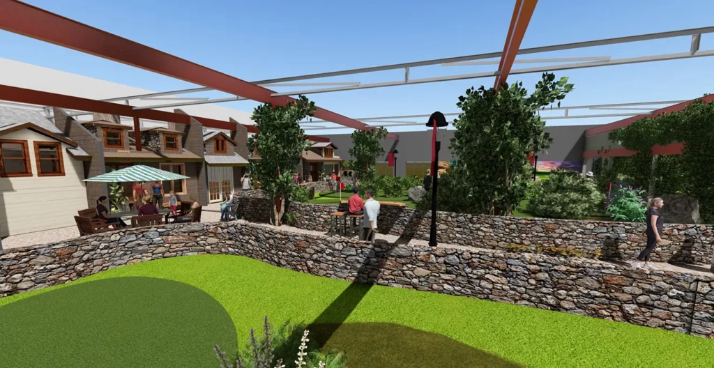 Artist rendering of the Village next to the putting greens