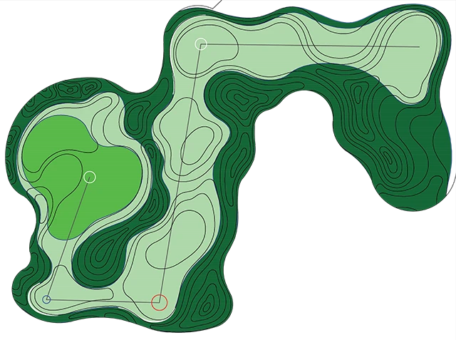 TPZ Hole 1 with elevation gradient